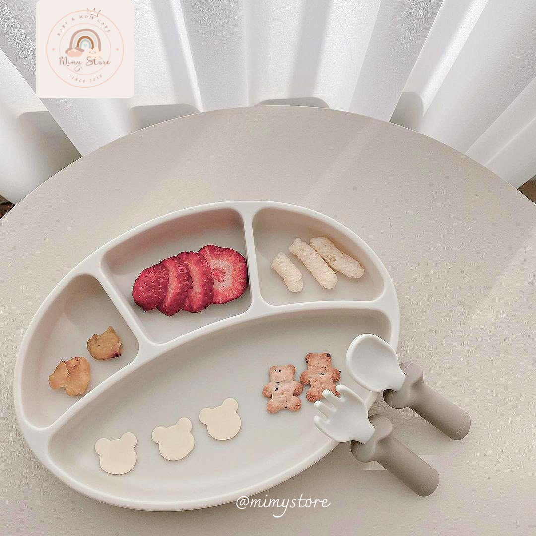 Khay Ăn Dặm Slicone Chia Ngăn BLUEMAMA