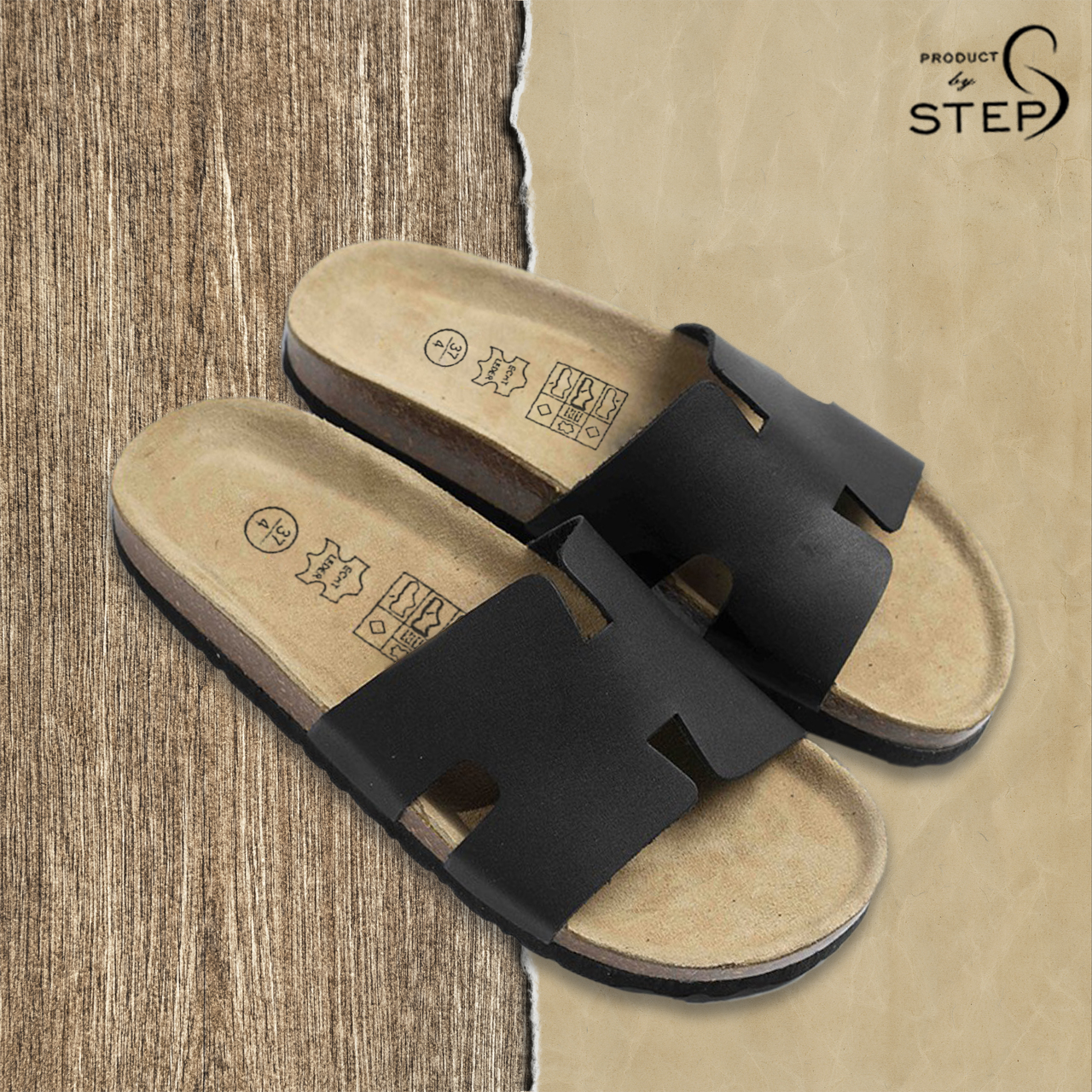 Dép đế trấu Da thật Chữ H (Size 35-45)