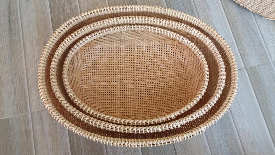 Rổ đan thưa và rổ đan kín dạng oval