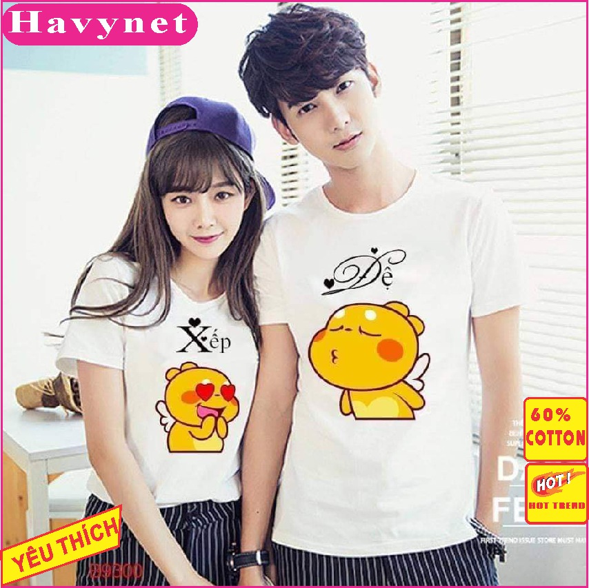 [ HÓT GIÁ 2 ÁO ] Áo Thun Cặp Nam Nữ In Hình Xinh Cute Dễ Thương Dành Cho Các Bạn Trẻ Và Các Cặp Đôi Yêu Nhau, Áo Có Tại  Havynet