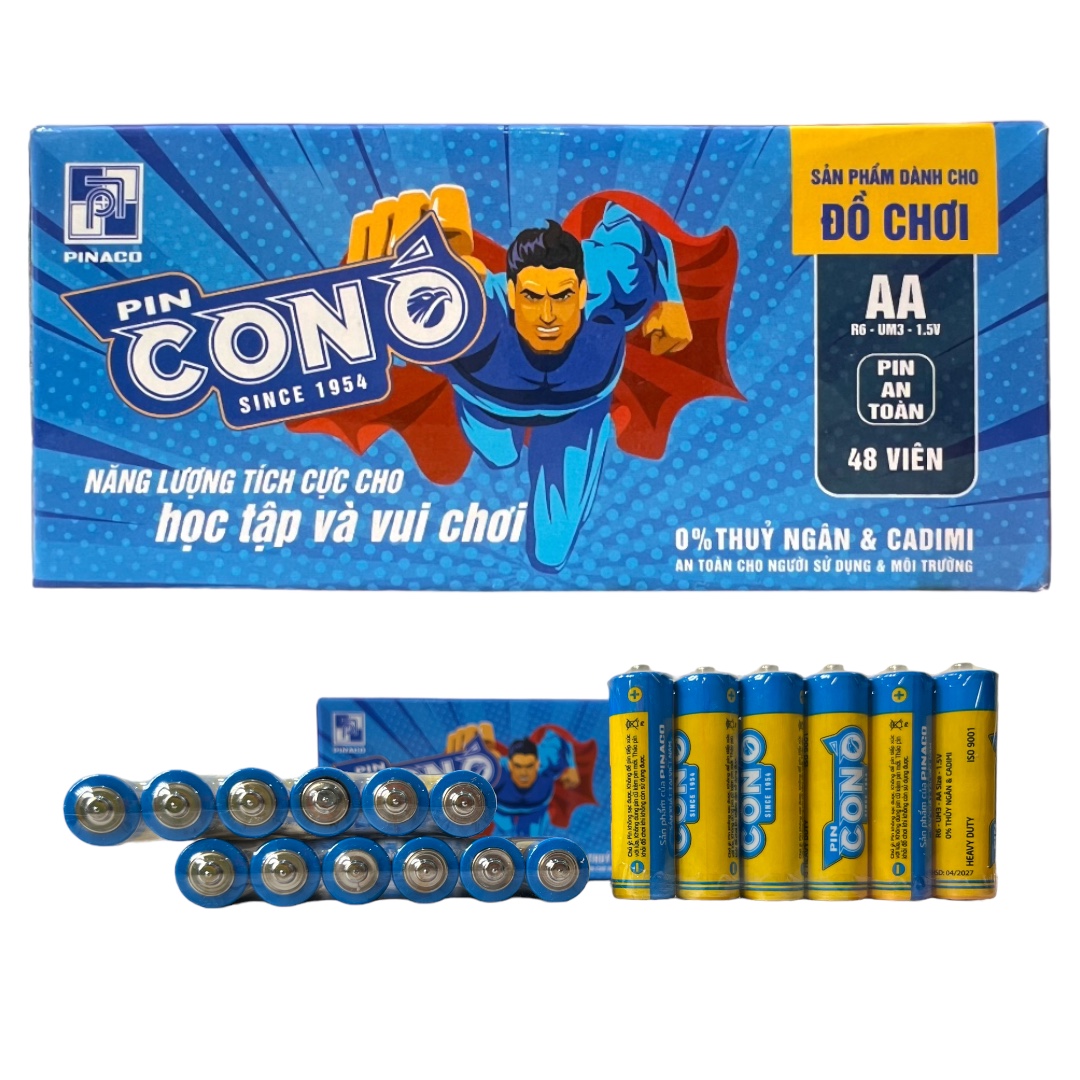 Pin con ó mẫu mới 2a chính hãng 1,5v vĩ 6 viên , pin tiểu aa pinaco