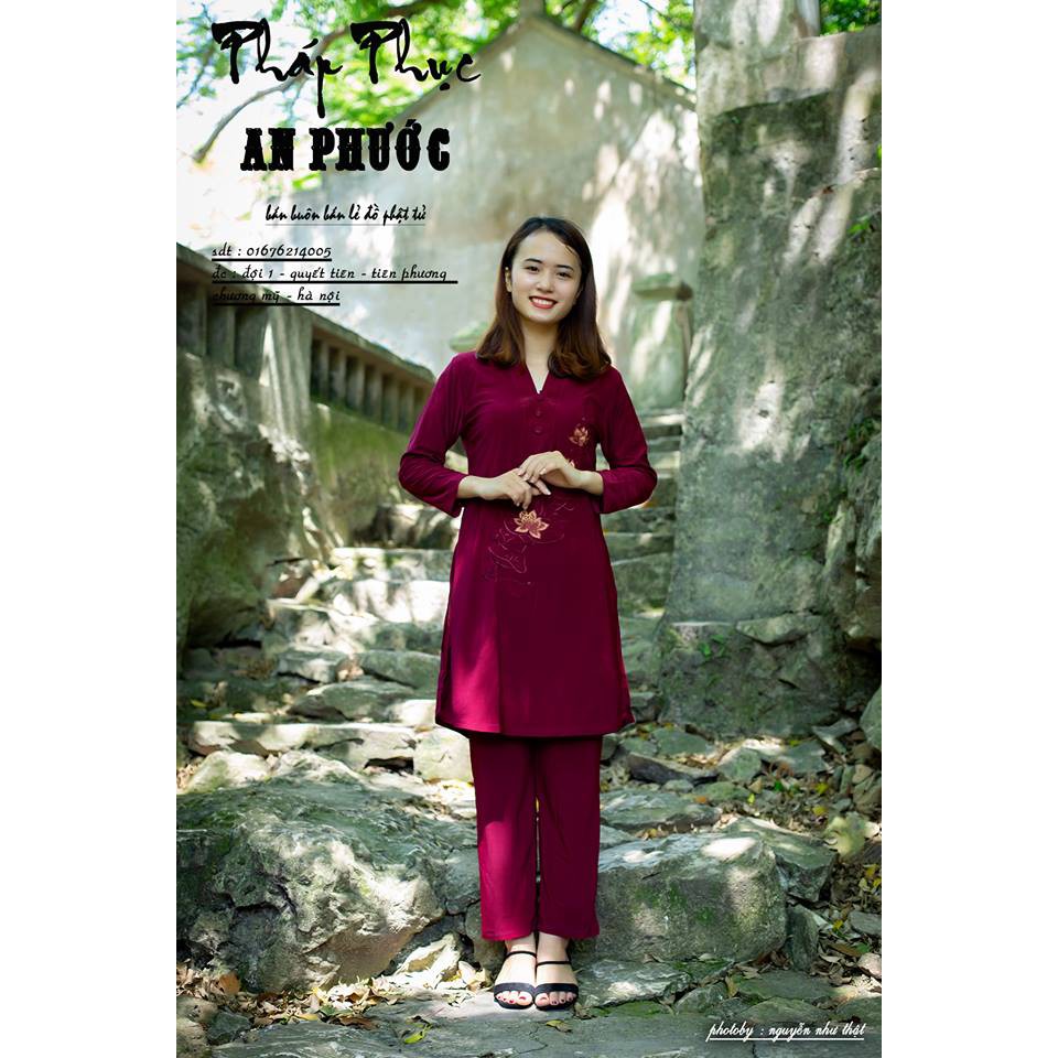 Đồ Lam Đi Chùa - Bộ Đi Chùa- Thun Kết Tân