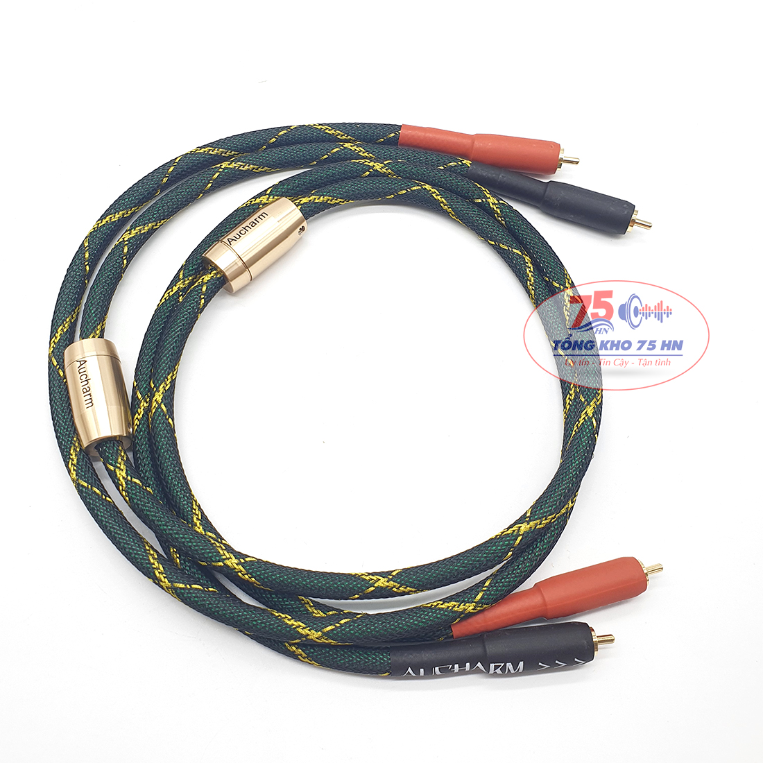 Cặp dây tín hiệu âm thanh Aucharm RCA cao cấp dài 1m