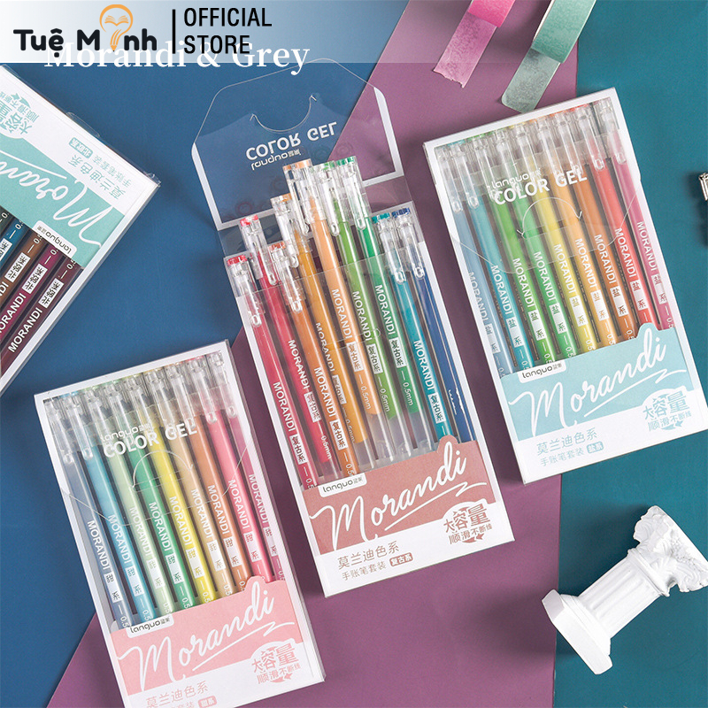 Set 9 Bút Gel Morandi Nét 0.5Mm Nhiều Màu, Bút Viết Nét Mượt Cho Học Sinh, Văn Phòng- VPP Tuệ Minh