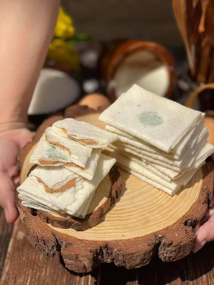 Bánh kẹp ngò trắng nhân bơ đậu phộng-đồ ăn vặt-ăn vặt