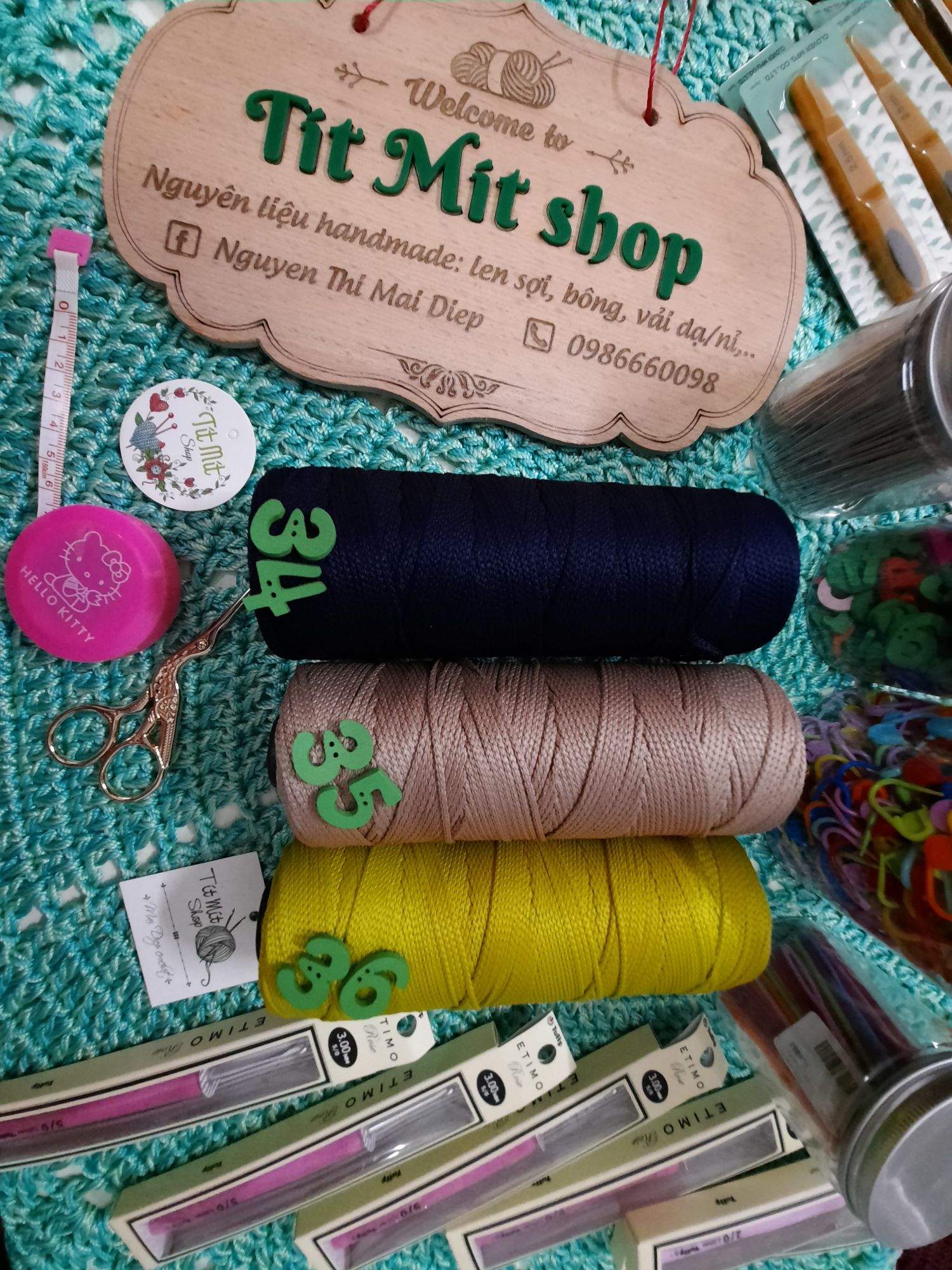 Sợi cotton dệt ( nhắn shop chọn màu)