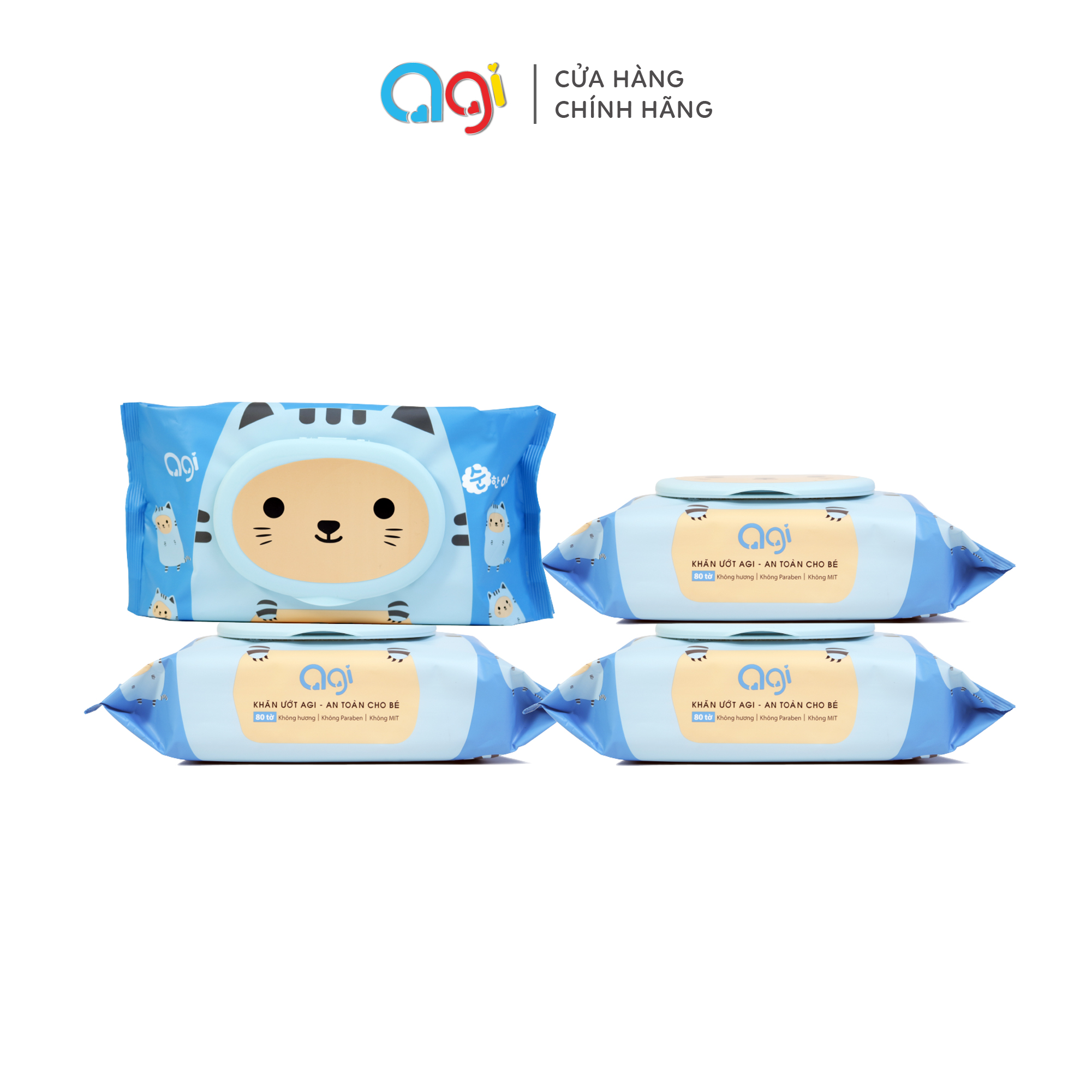 Combo 4 gói khăn giấy ướt Agi 80 tờ