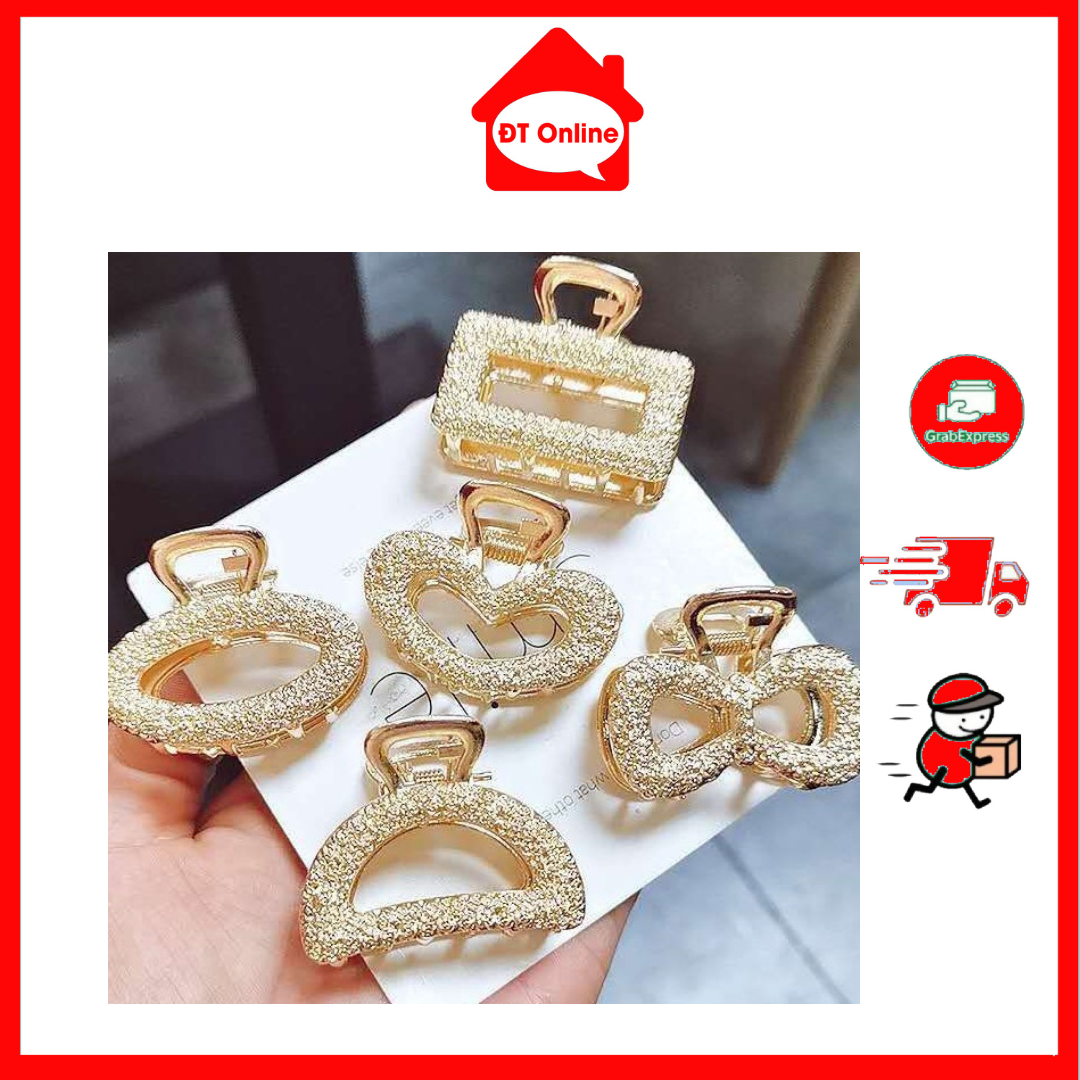 Kẹp tóc càng cua hàn quốc màu vàng hot trend siêu xinh cute - bộ 5 món kẹp tóc, sét cặp tóc