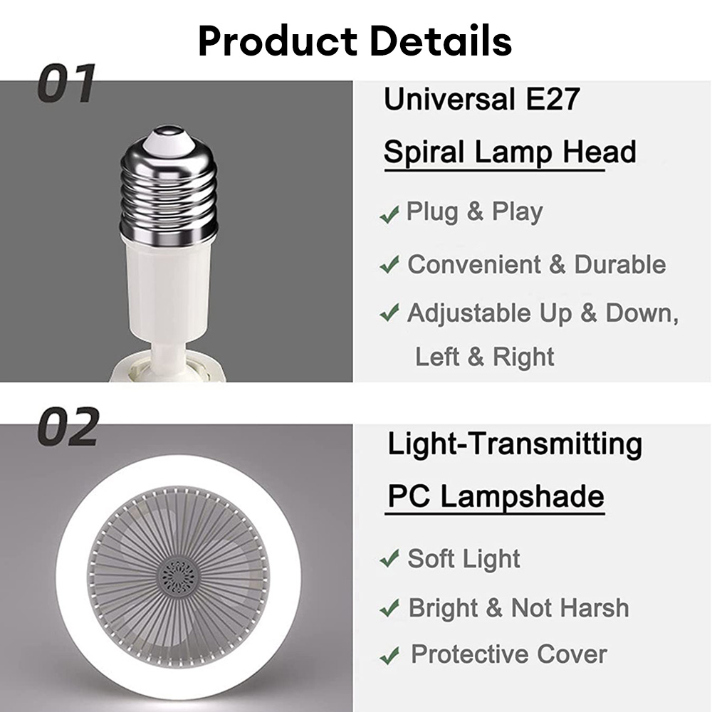 Simple Modern screw 30W E27 ceiling fan slim modern LED light fan with light remote control fan-colorful
