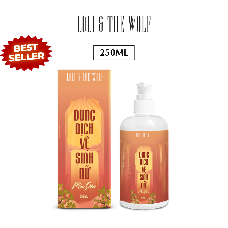 Dung dịch vệ sinh nữ mùi đào thơm mát thành phần tự nhiên chai 250ml - LOLI & THE WOLF