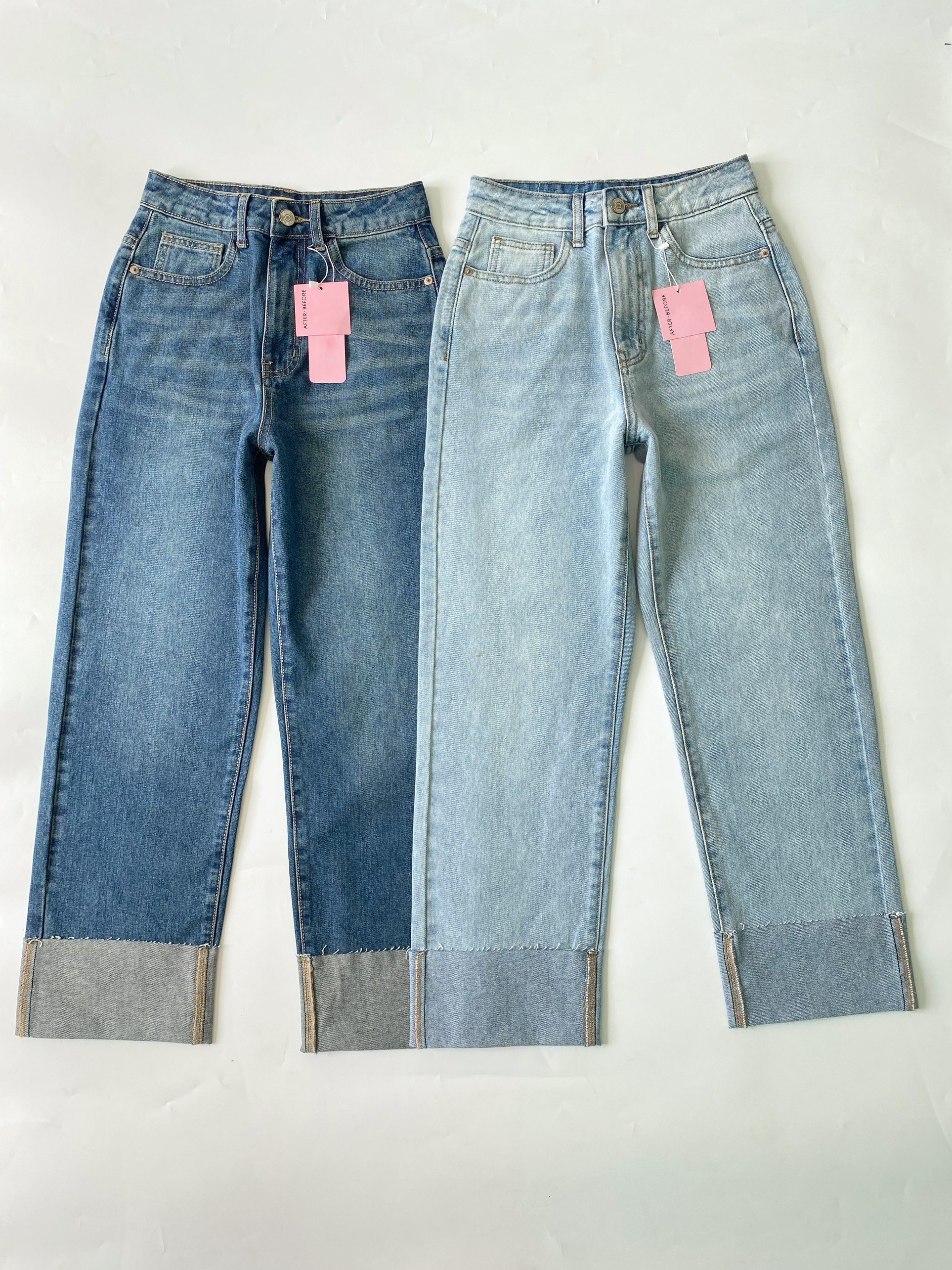 Quần Jeans suôn lật lai nhiều màu AfterBefore
