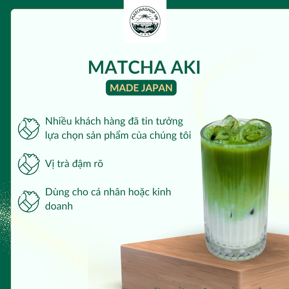 Bột Matcha AKI Nhập Khẩu Nhật Bản Chính Hãng, Dùng Trong Pha Chế, Làm Bánh, Đắp Mặt Nạ, Trà Đạo