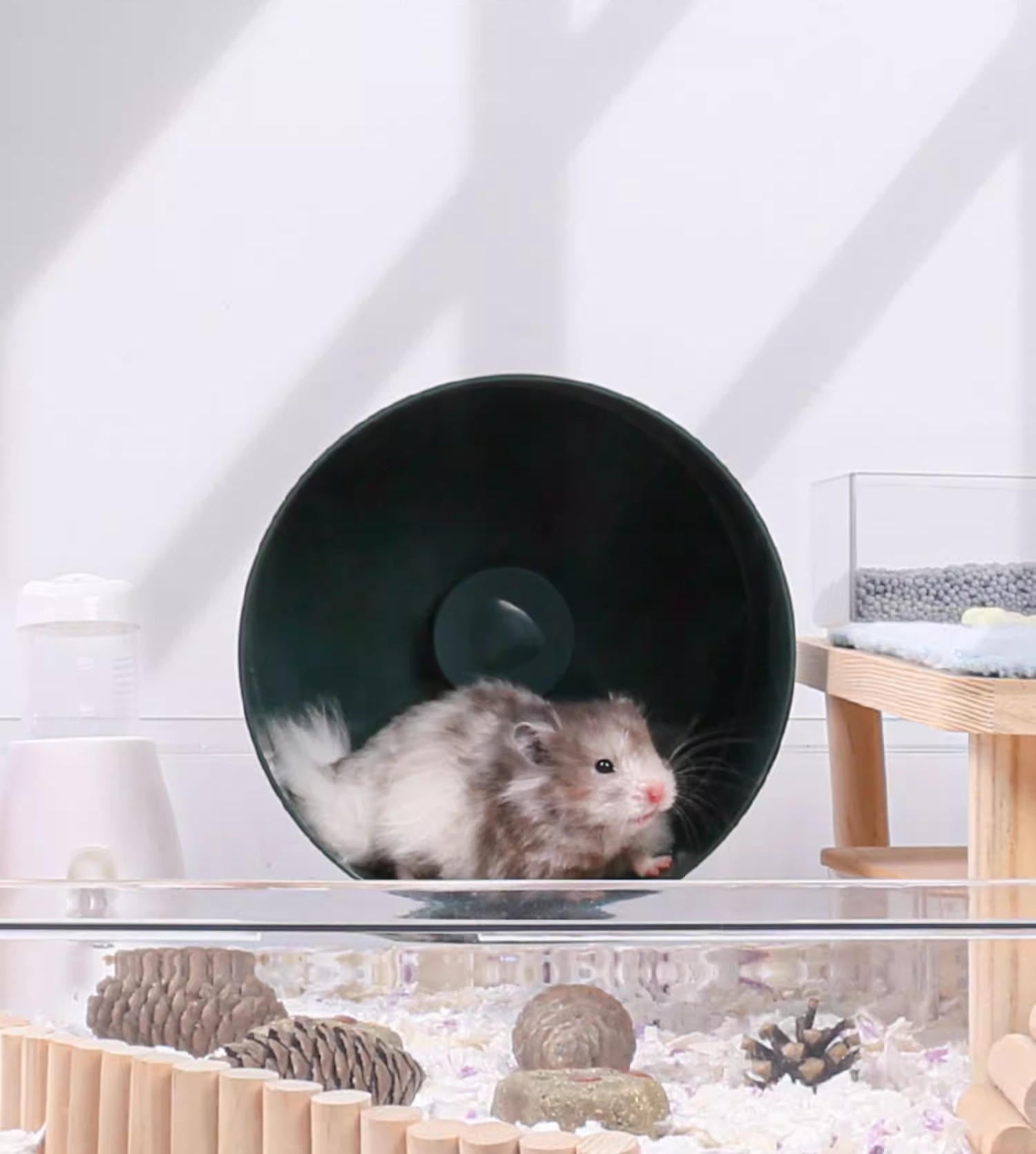wheel 22cm cao cấp kèm đế (rất êm mượt) cho hamster , nhím - T3 PETS SHOP