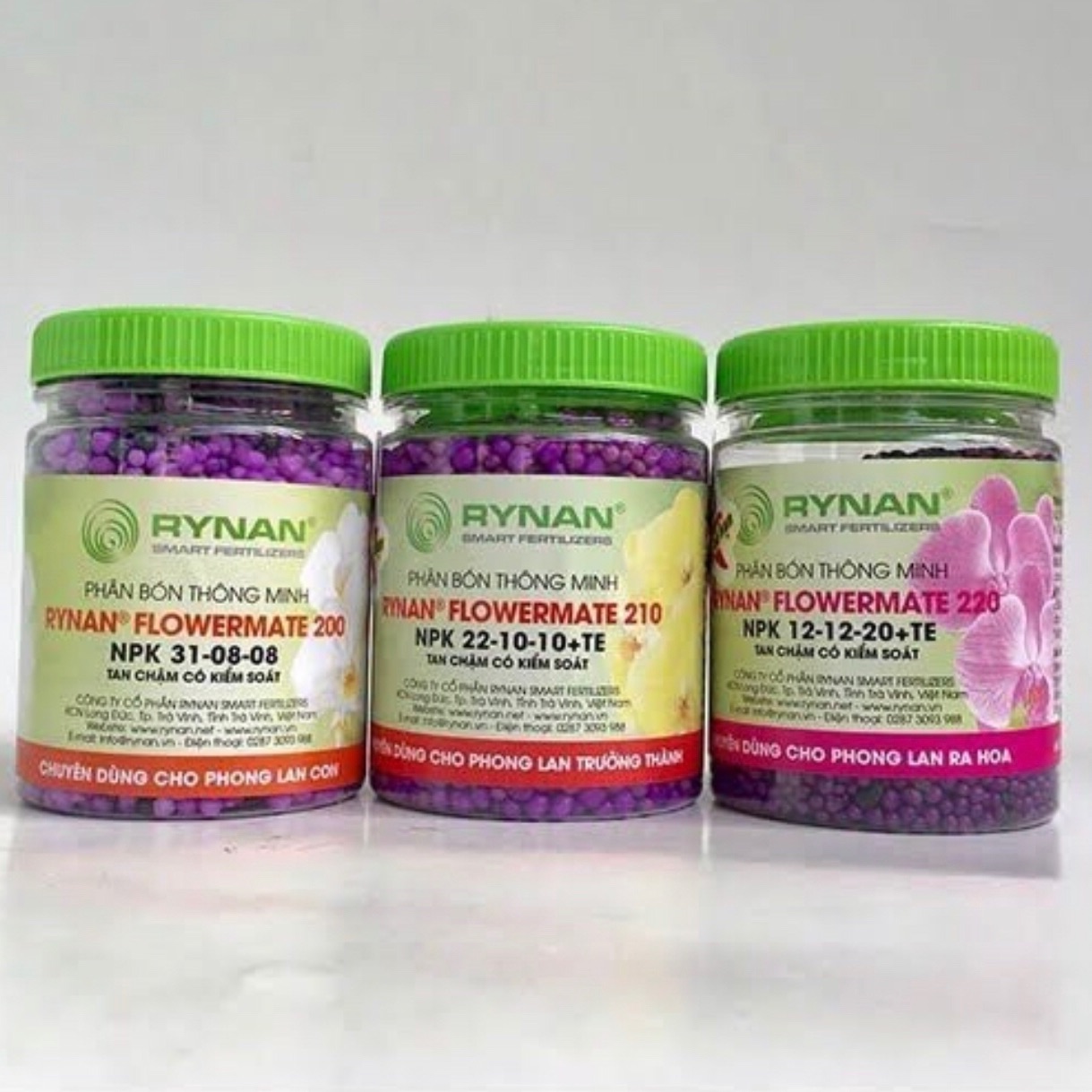 Bộ 3 phân tan chậm Rynan cho hoa lan