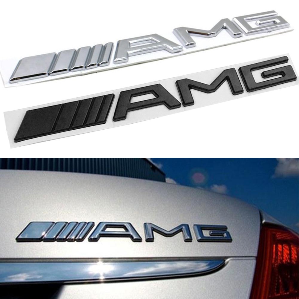 Tem Logo Chữ Nổi 3D AMG Dán Trang Trí Đuôi Xe Ô Tô Cao Cấp [19x2 cm]
