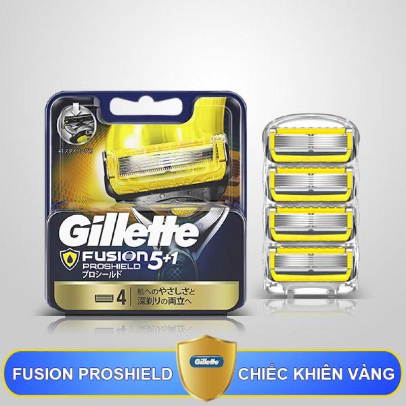 Lưỡi dao thay thế Gillette Fusion 5 + 1 Proshield Nhật Bản, vỉ 4 lưỡi nhập khẩu