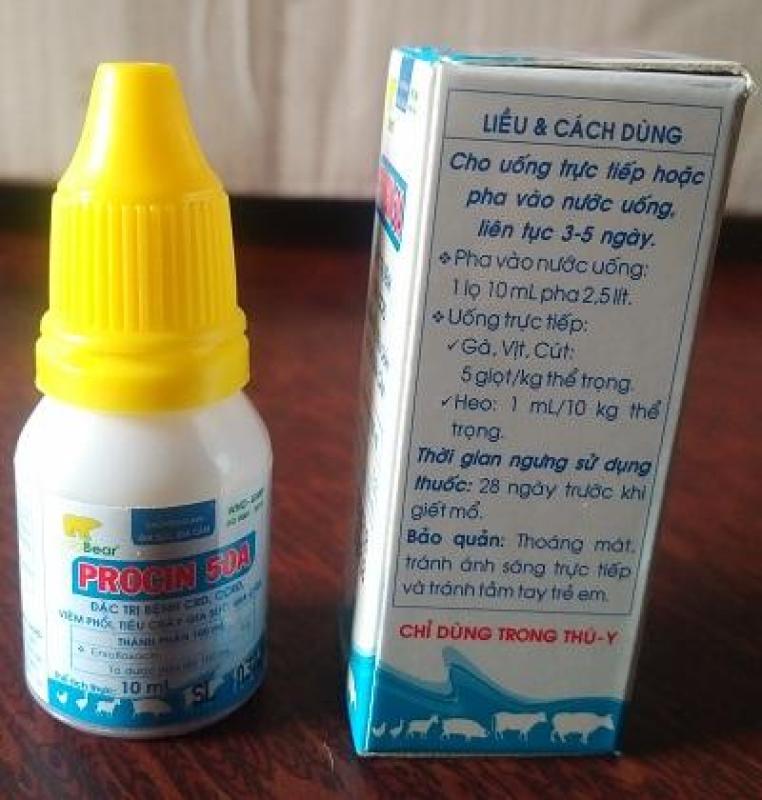 Procin 50A - Đặc Trị Khàn Giọng, Sã Cánh, Tiêu Chảy Ở Chim Cảnh và Gia Cầm 10ML