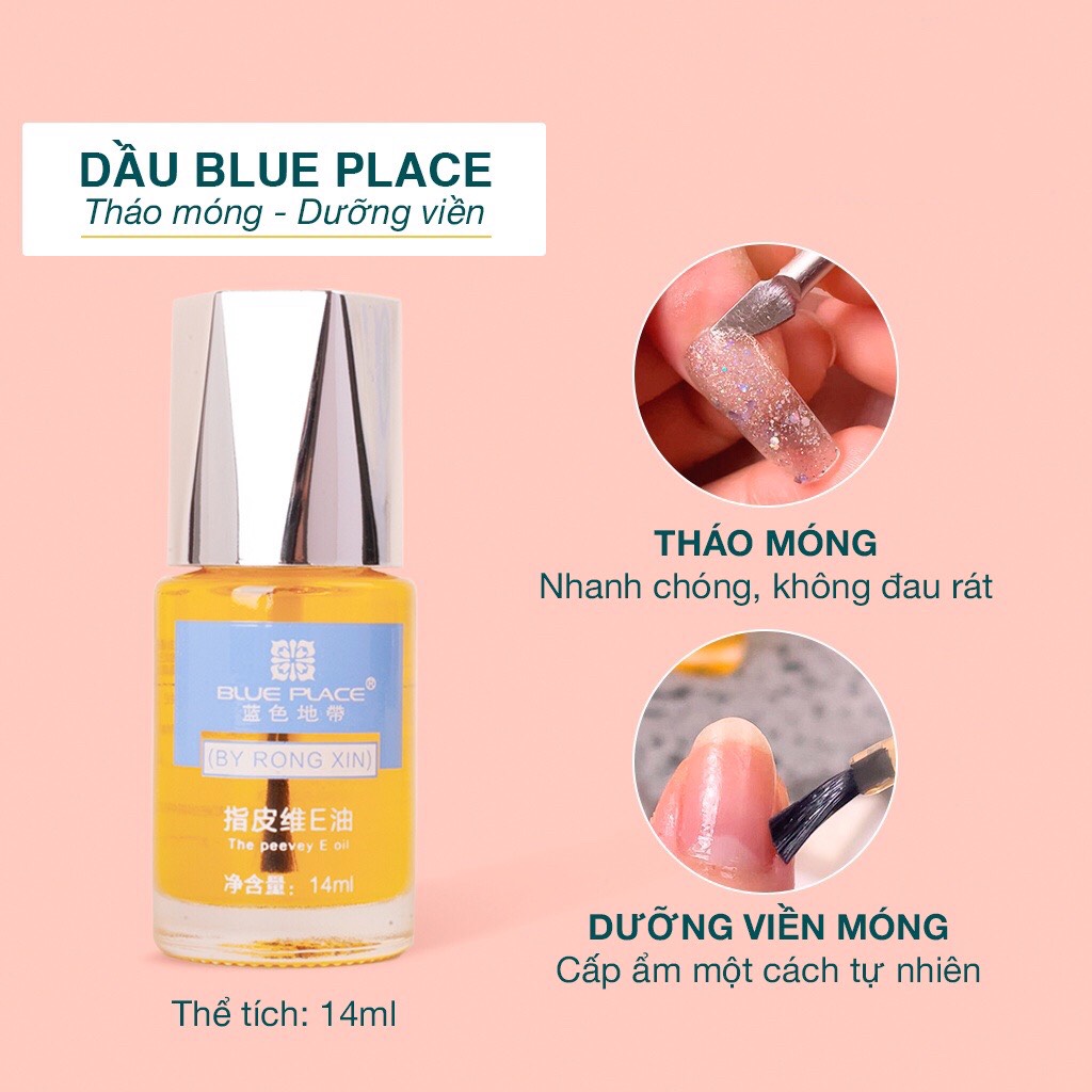 Dầu tháo móng úp, nước tháo móng bột Blue Place chính hãng - Dầu dưỡng viền móng nhiều dưỡng chất, không đau rát
