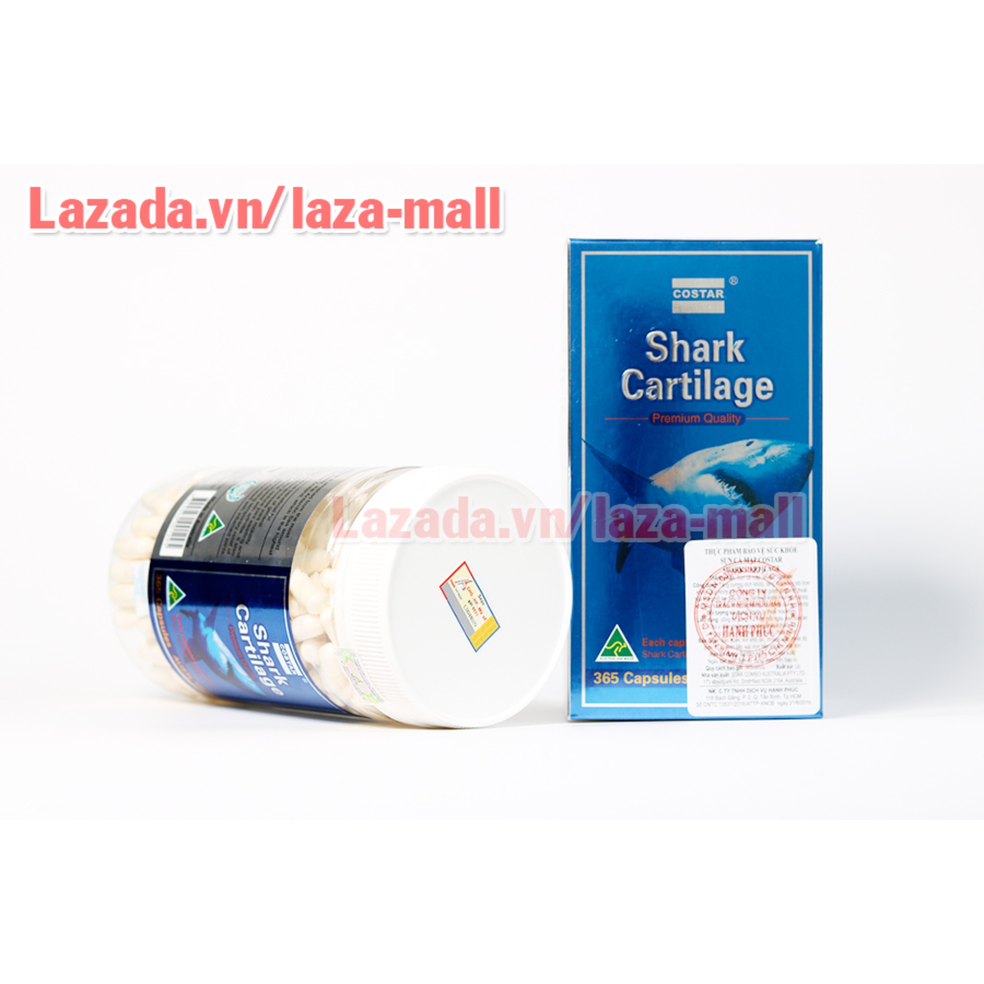 Sụn vi cá mập blue shark cartilage 750mg Úc (hộp lớn 365 viên)