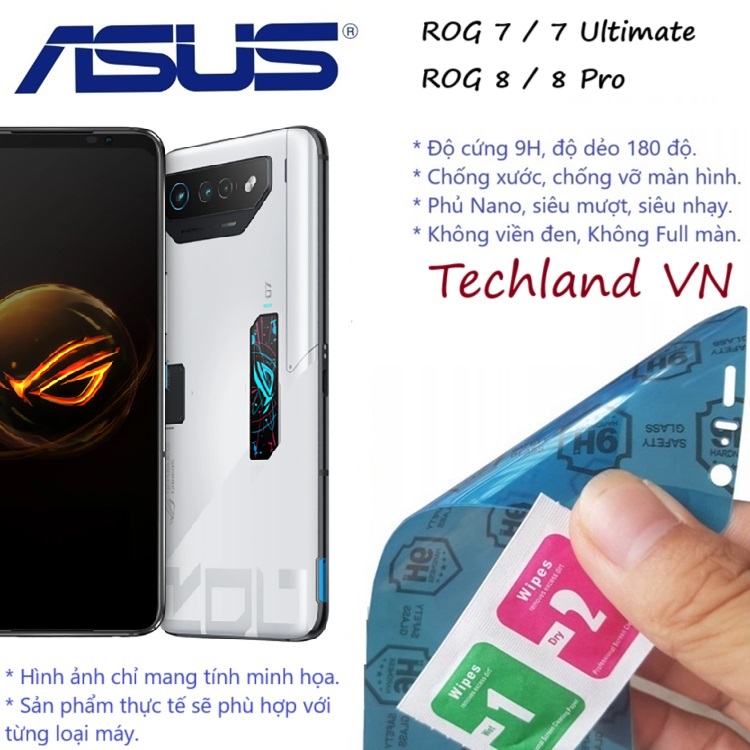 Cường Lực Phủ Nano Asus ROG Phone 7 / 8 / 7 Ultimate / 8 Pro - Trong Suốt, Không Full Màn, Không Viền Đen