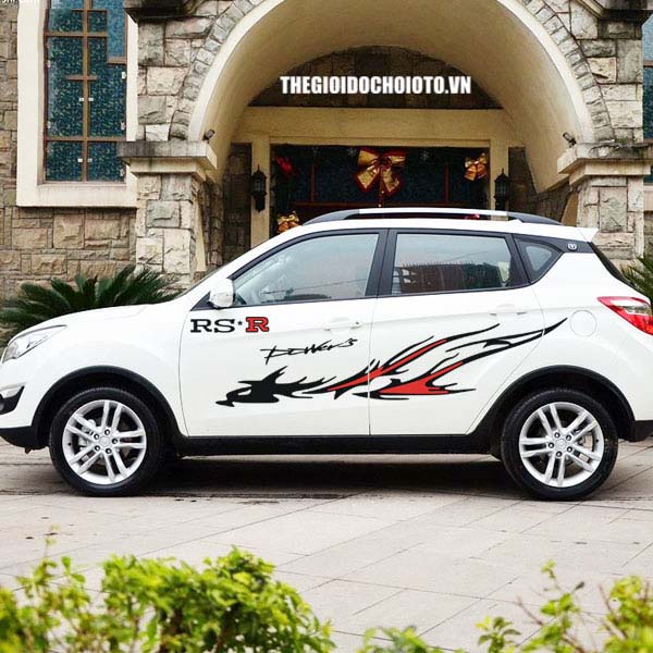 Bộ tem Ngọn Lửa Rồng RS-R dán sườn xe ô tô MS-122