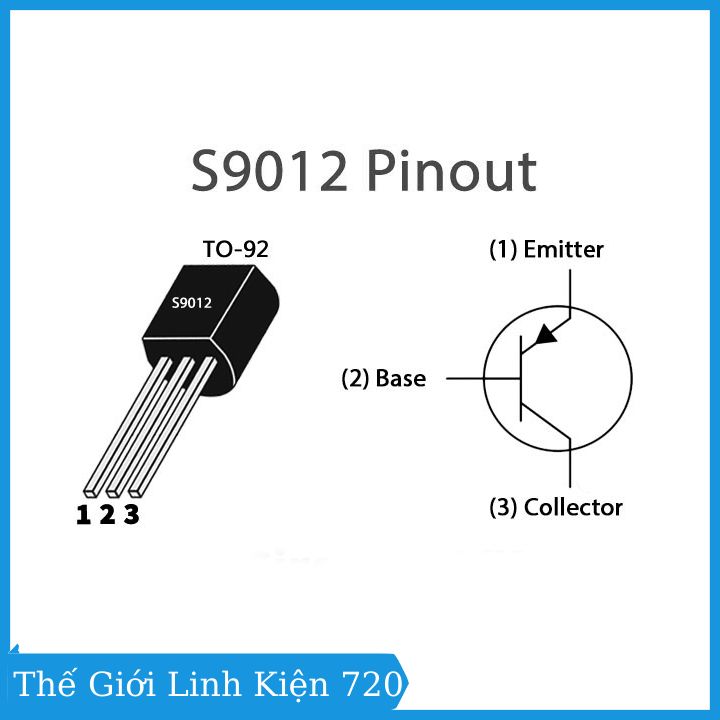 Transistor S9012 TO-92 TRANS PNP điện áp 40V 0.5A