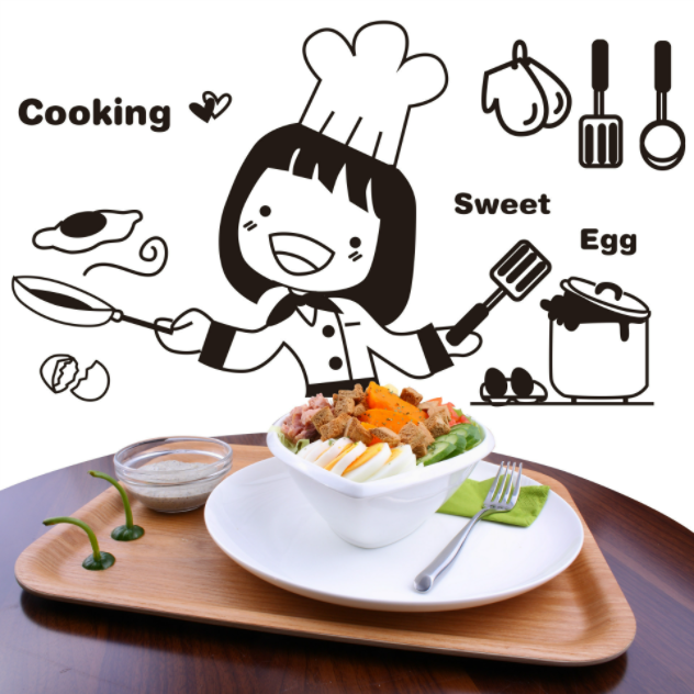 Decal trang trí tường - Cô gái đầu bếp-DB0212C