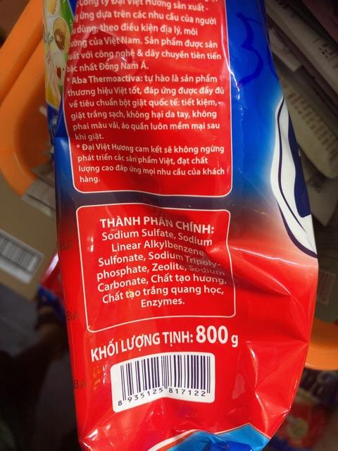 Bột Giặt Nhiệt Aba Sạch Tinh Tươm gói 800g