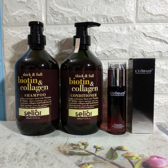 [Give Essential Oils] Pair of American Biotin Collagen Shampoo 800ml X 2 Bottles (High Quality Hair Recovery) ANTI-HAIR HAZARD Introduction of 800ml * 2 Bottles of Biotin & Collagen American Shampoo (Damaged Hair Recovery)