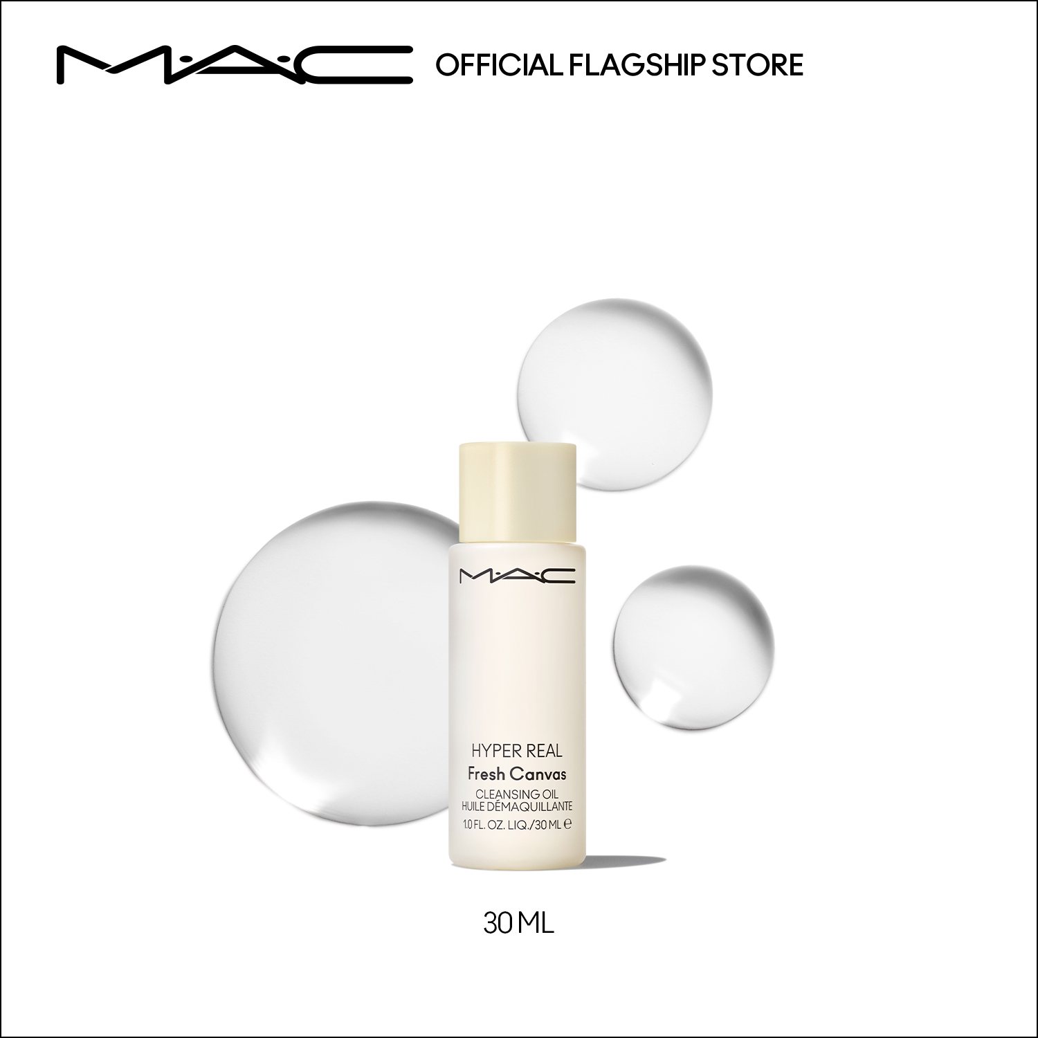 MAC Hyper Real Fresh Canvas Cleansing Oil 30ml / makeup remover for Normal, Oily and Sensitive skin and eyes – Best seller trending makeup skincare