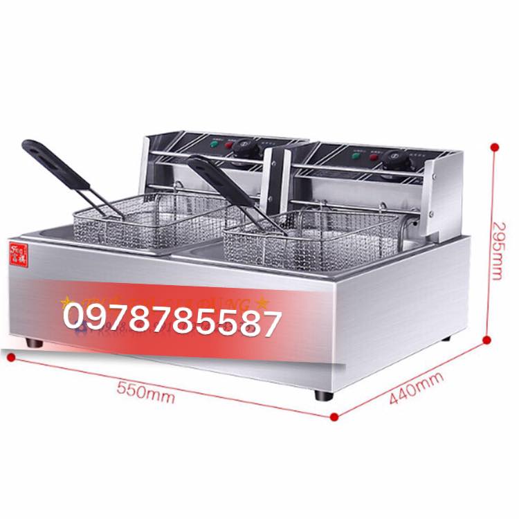 Bếp chiên nhúng điện đôi 2 hoc