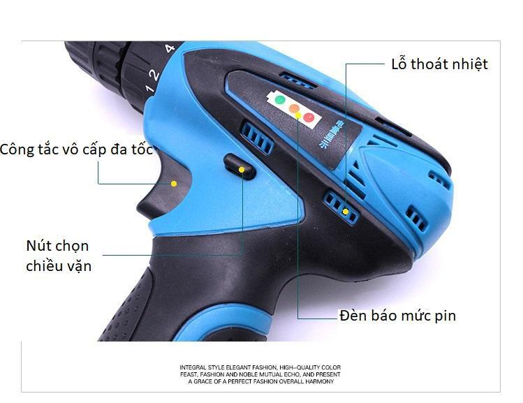 Máy khoan Voto 2 tốc độ - có báo pin cao cấp