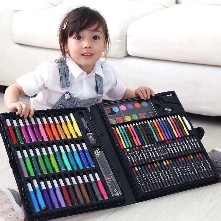 [FLASH SALE GIỜ VÀNG] Hộp Bút Màu 150 Chi Tiết Cho Bé Yêu, Thiết Kế Gọn Gàng Thông Minh Tiện Lợi, Chất Màu Tốt, An Toàn Cho Bé