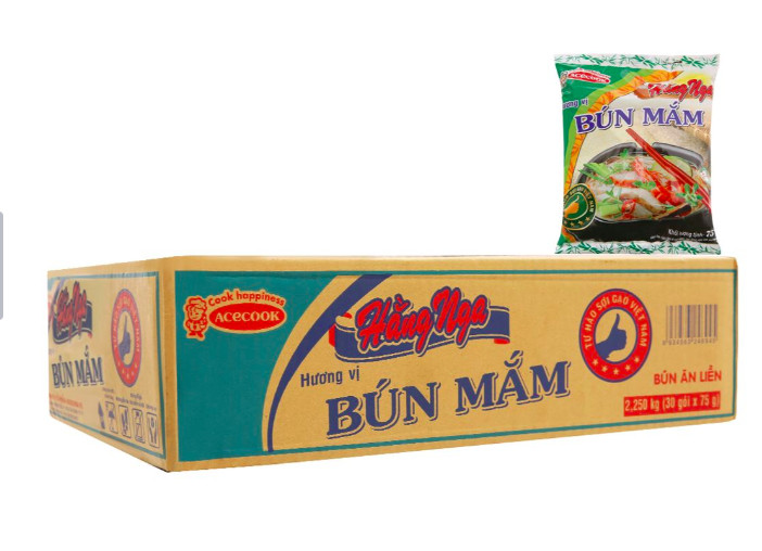 ( Thùng 30 gói ) Bún mắm Hằng Nga 75g