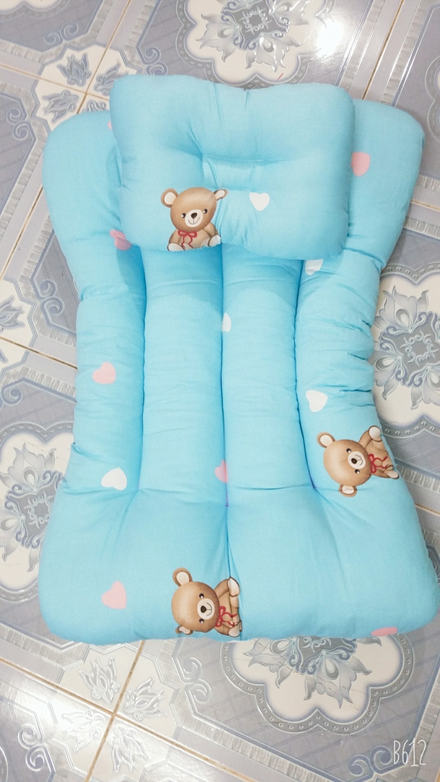 [HCM]Bộ nệm gối cotton cho bé sơ sinh dày 11cm (kích thước 58x78cm) (Giao ngẫu nhiên)