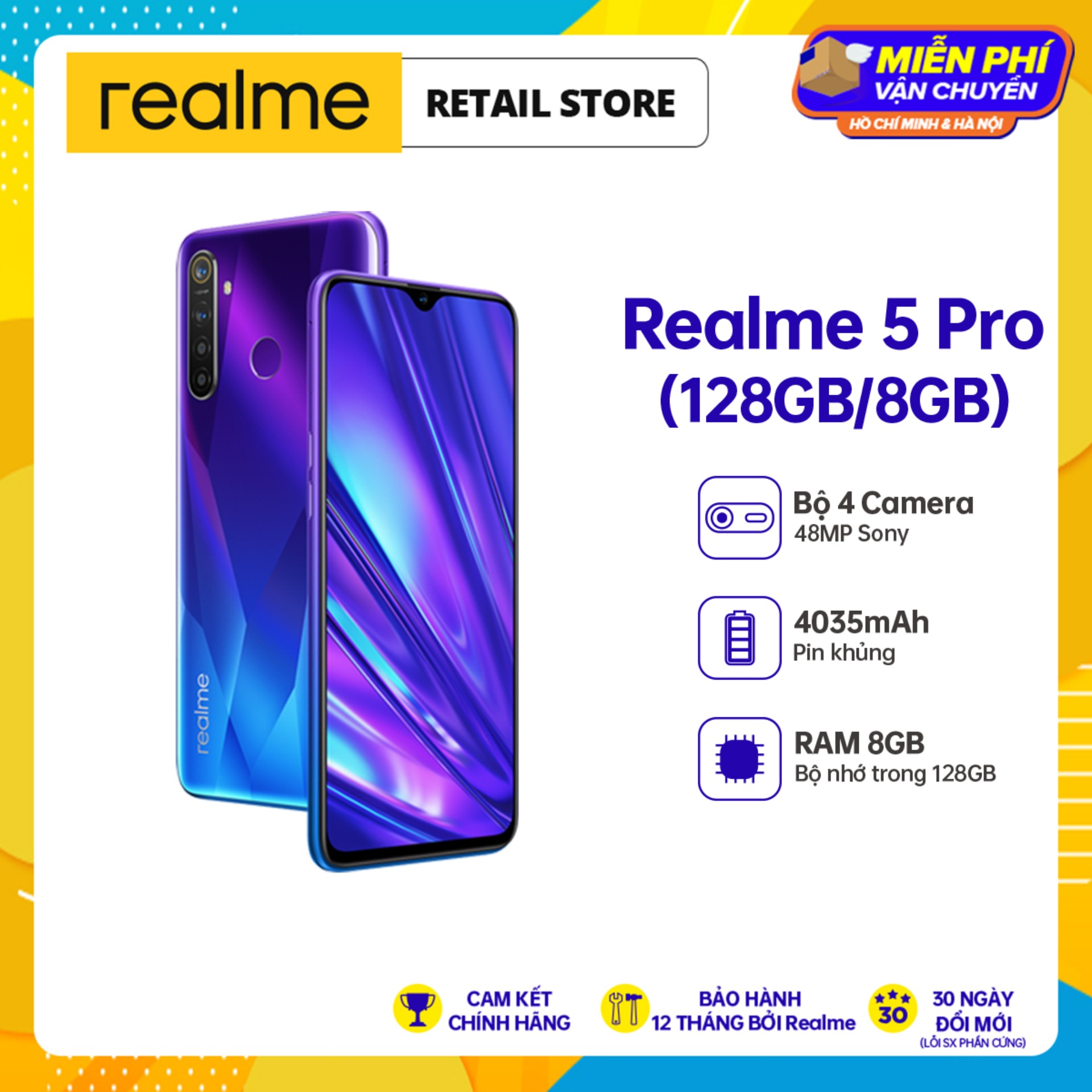 BẢO HÀNH 12 THÁNG Điện thoại Realme 5 Pro 8GB/128GB...