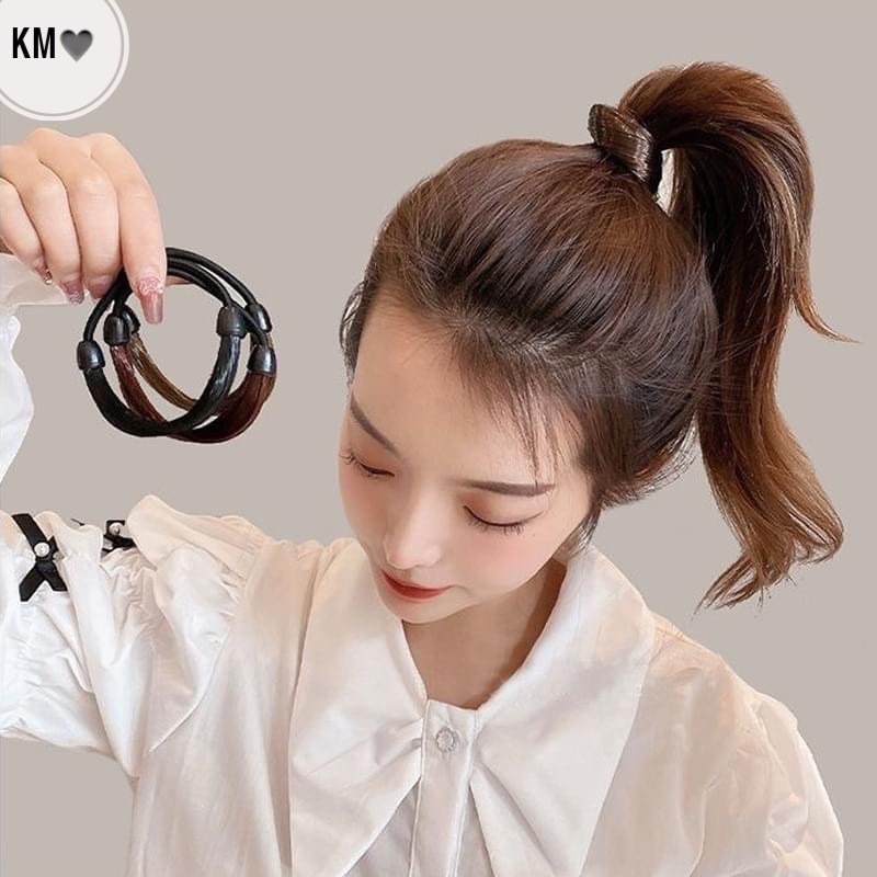 cột tóc bằng tóc giả