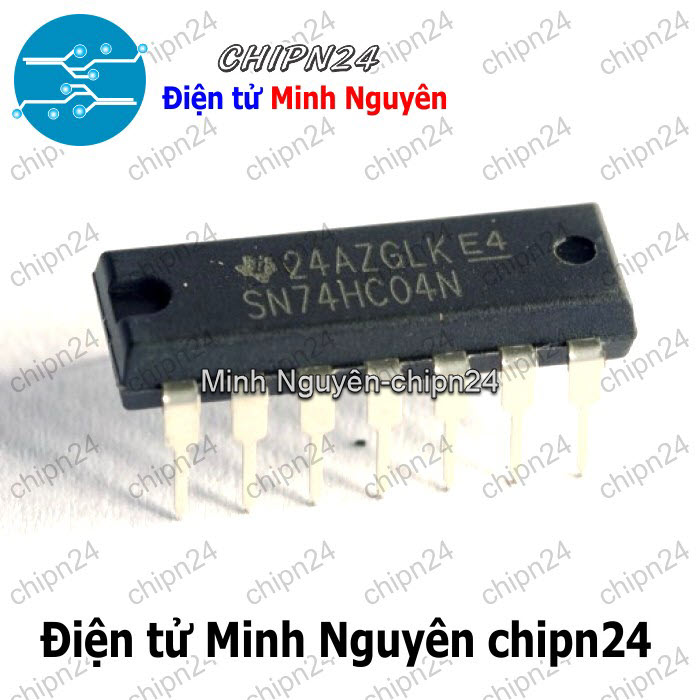 [3 con] (DIP) IC 7404 74HC04 DIP-14 (74HC04N) (IC Biến tần Hex) - HH000406