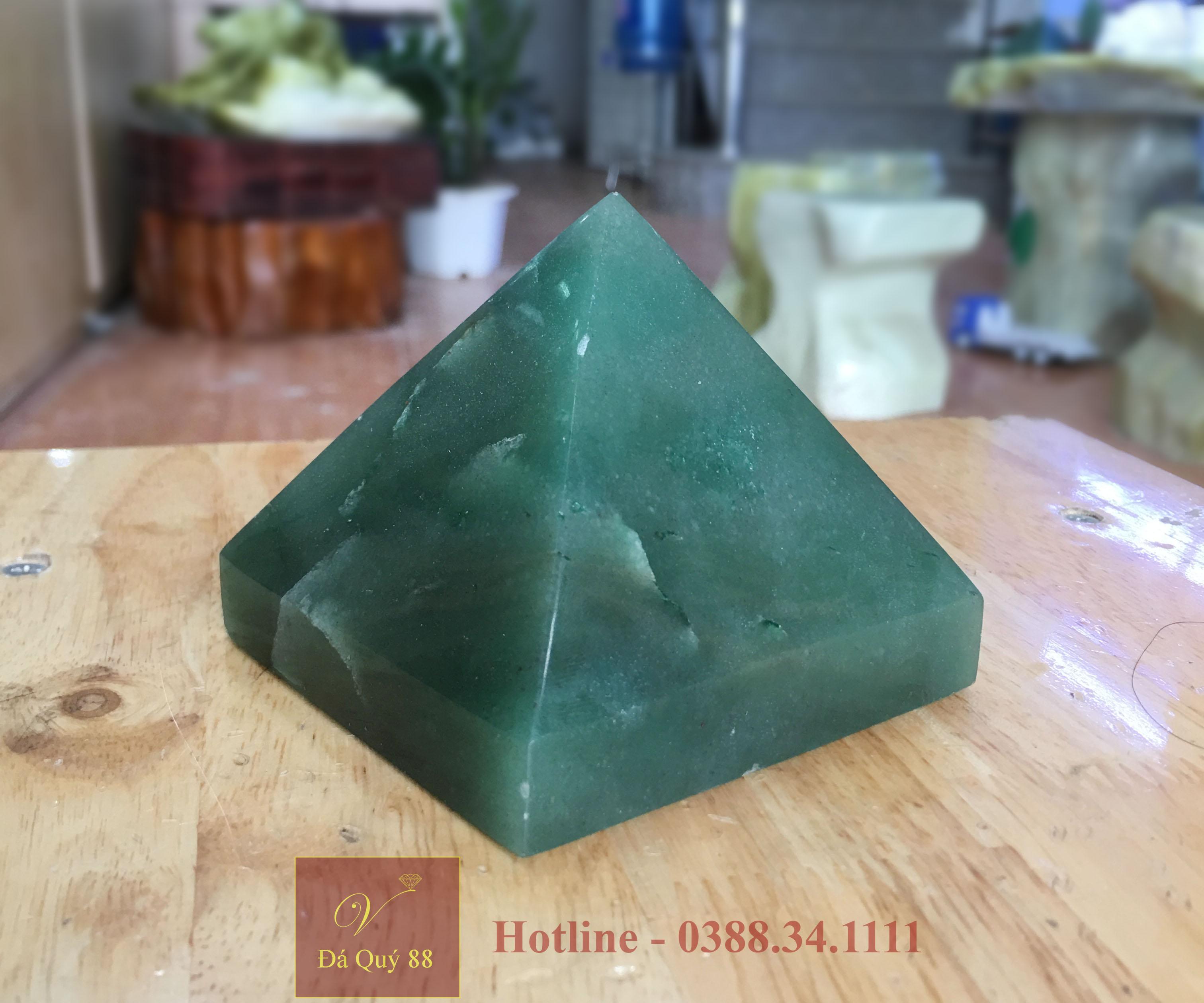 Kim Tự Tháp Đá Thạch Anh Xanh Tự Nhiên Nguyên Khối 7,9cm