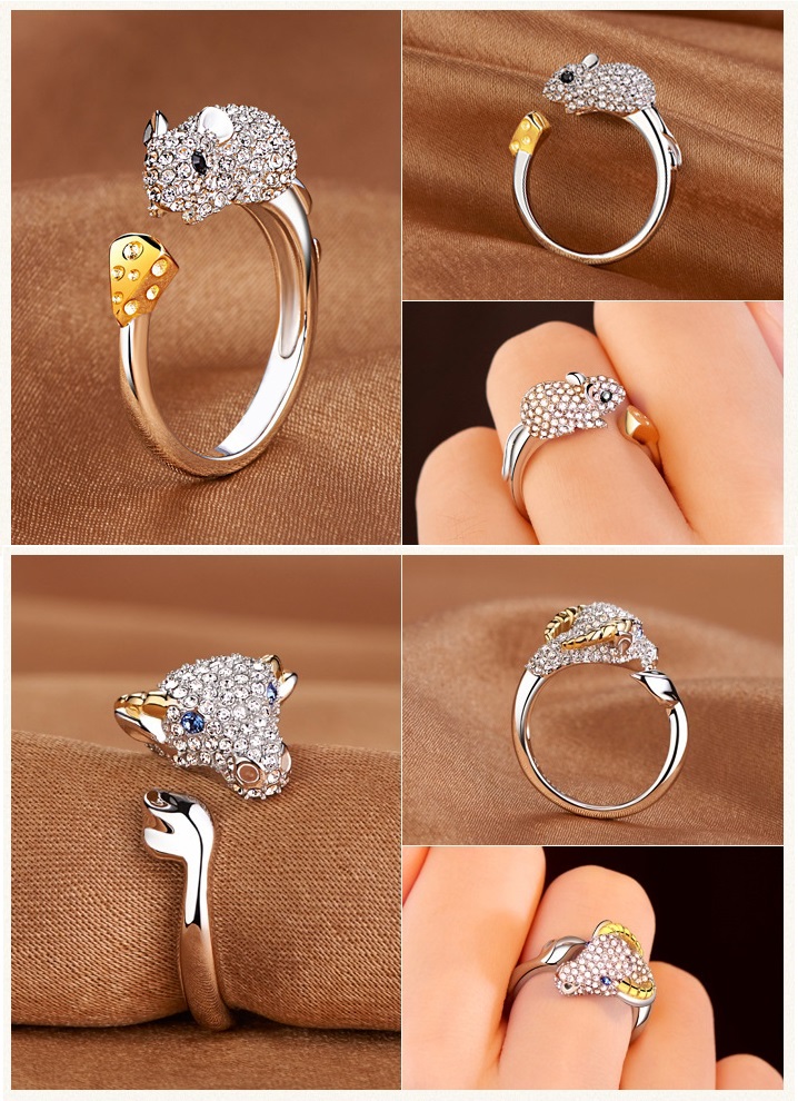 Nhẫn nữ 12 con giáp kim cương