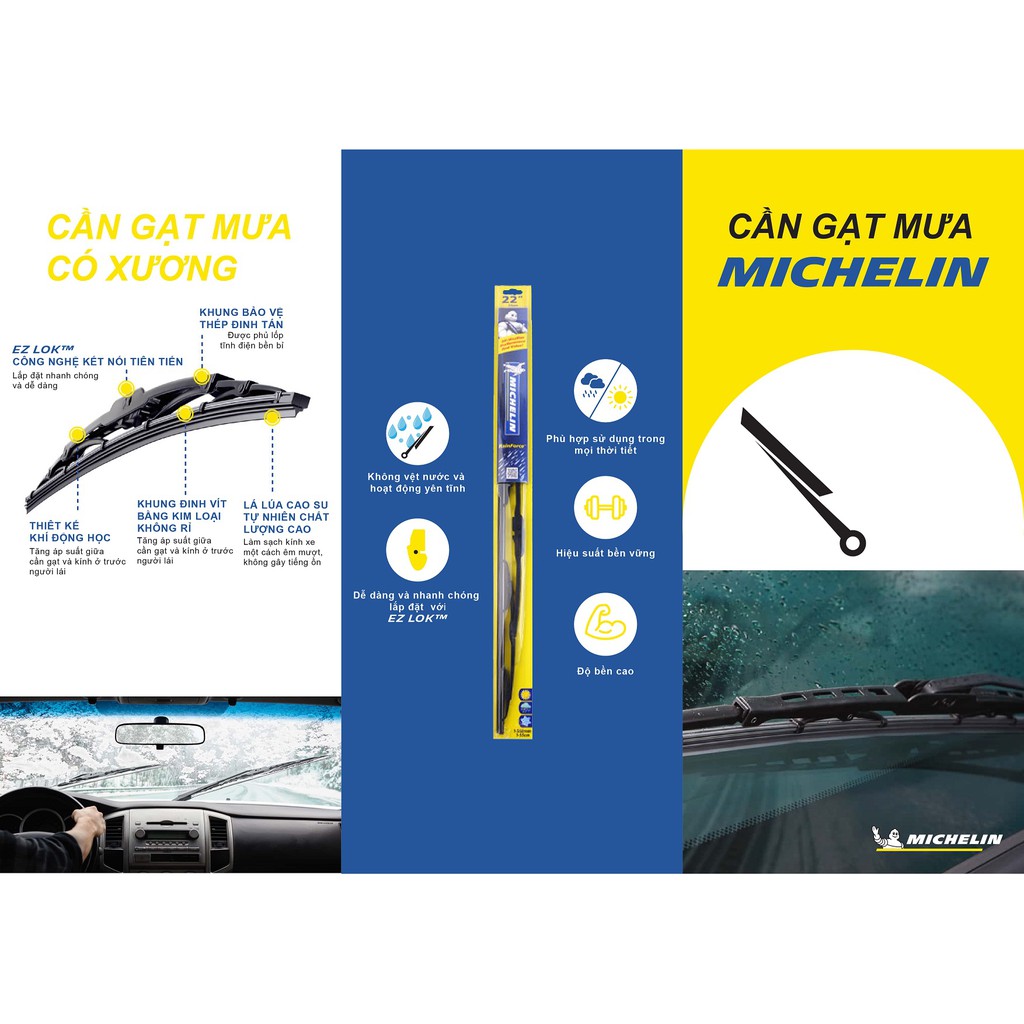 CẦN GẠT NƯỚC CÓ XƯƠNG MICHELIN