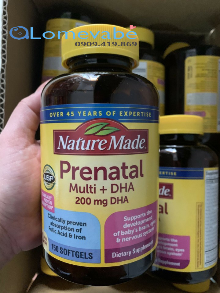 VITAMIN BÀ BẦU PRENATAL MULTI DHA NATURE MADE ( 150 VIÊN )