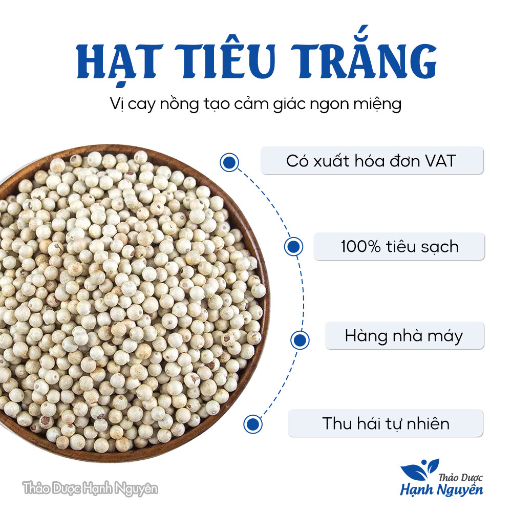 Hạt tiêu trắng 1kg, tiêu sọ, cay, thơm, gia vị tẩm ướp, khử mùi tanh, tăng hương vị cho món ăn