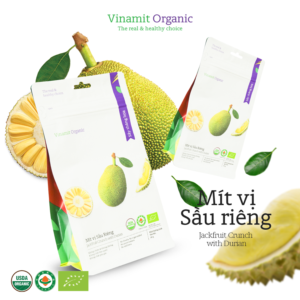 Mít sấy Organic vị sầu riêng 80g