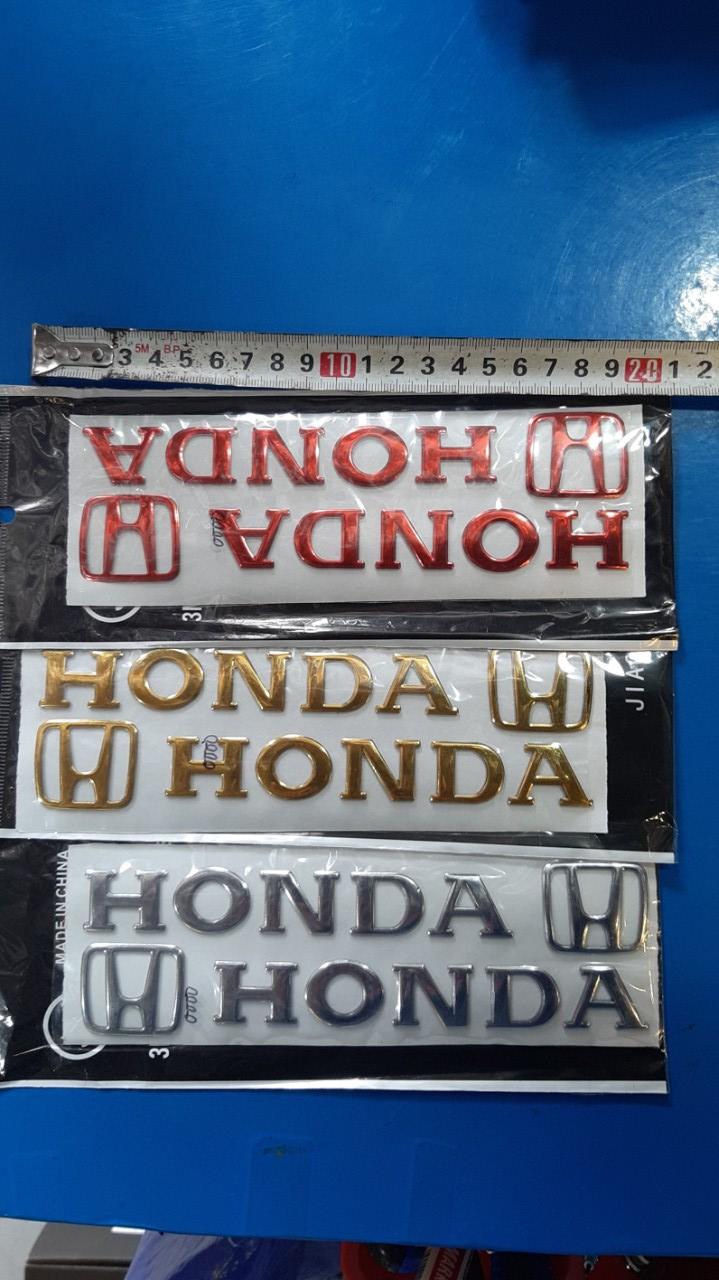 cặp tem decal chữ nổi honda chế cho các xe