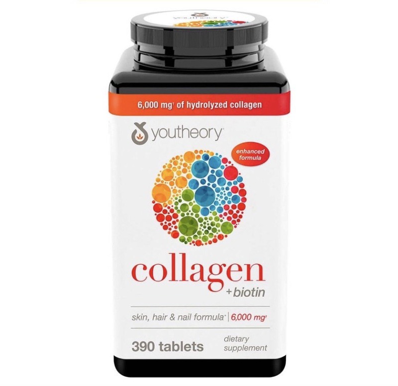 Viên uống bổ sung Collagen+Biotin 6000mg (skin, hair, nail) Youtheory 390 Viên [MỸ]