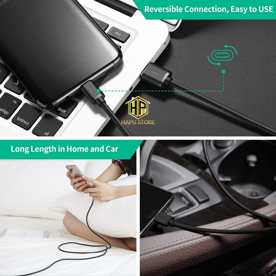 Ugreen 30161 - Cáp USB Type C to USB 2.0 dài 2m chính hãng