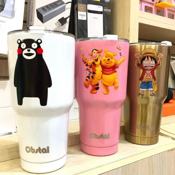 (GIỮ LẠNH SUỐT 12 GIỜ) LY GIỮ NHIỆT YETI THÁI LAN 900ML CAO CẤP LY GIỮ NHIỆT HÌNH MÈO KITTY DOREMON GẤU CHÓ INOX 304 KHÔNG GỈ