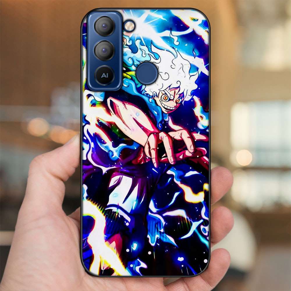Ốp lưng Tecno Pop 5 viền đen in hình Luffy One Piece