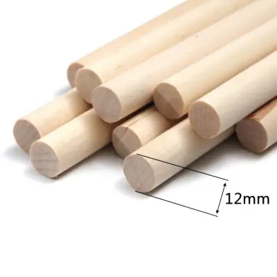 Thanh gỗ thông tròn phi 12mm dài 90cm